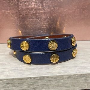 Tory Burch Navy Wrap Bracelet